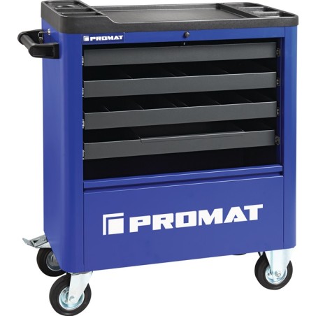 Servante datelier l.855xP400xH895 mm 300 kg 4 tiroirs tôle dacier PROMAT
