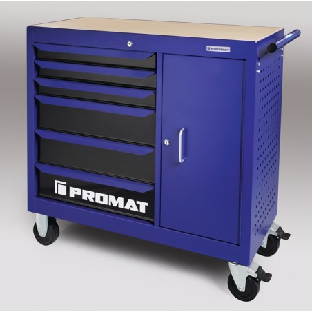 Établi roulant TREND L extérieure1120xP460xH1030 mm nombre de tiroirs 6 25 kg 400 kg PROMAT