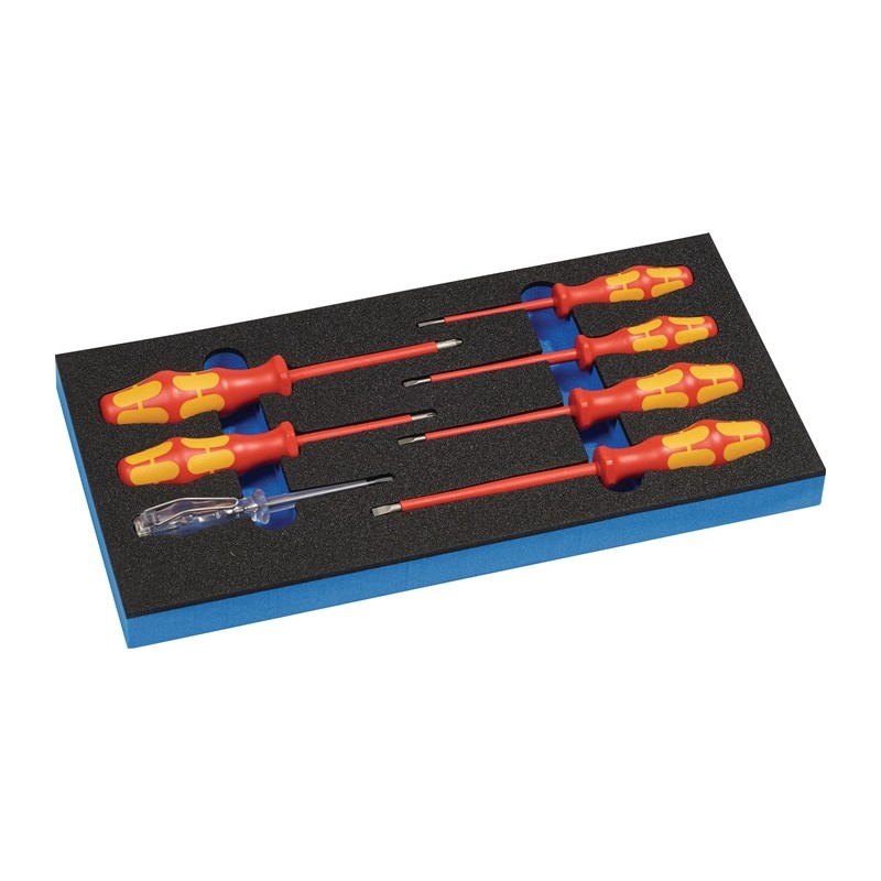 Module à outils LD45 7 pièces module 1/3 fente/PH VDE fentePH détecteur de tension WERA Module à outils LD45 7 pièces module 1/3 fente/PH VDE fentePH détecteur de tension WERA