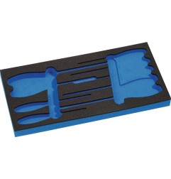 Contenu : resp. resp. 1 tournevis pour vis à fente 2,5 x 80, 3,5 x 100, 4,0 x 100, 5,5 x 125 mm resp. 1 tournevis pour vis cruci