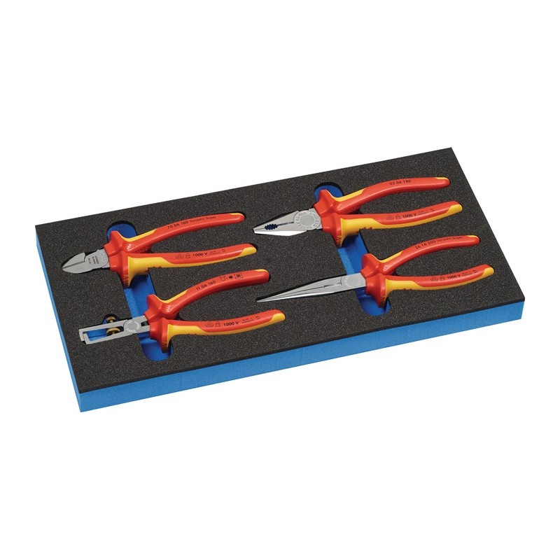 Module à outils LD45 4 pièces module 1/3 jeux de pinces VDE KNIPEX Module à outils LD45 4 pièces module 1/3 jeux de pinces VDE KNIPEX