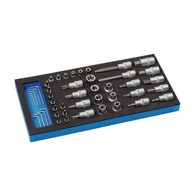 Module à outils LD45 46 pièces module 1/3 clé à douille 1/4 + 1/2 po. PROMAT PROMAT Module à outils LD45 46 pièces module 1/3 clé à douille 1/4 + 1/2 po. PROMAT PROMAT