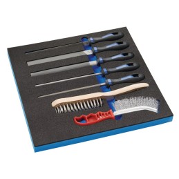 Module à outils LD45 7 pièces module 2/3 limes, brosses métalliques Jeu de limes, brosse métallique PROMAT