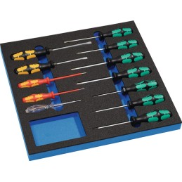 Module à outils LD45 12 pièces module 2/3 fente/PH/PZD/TORX fente+PH+TX, détecteur de tension WERA