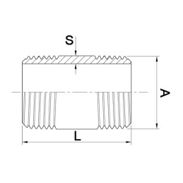 Embout double de tuyau EN 10226-1 NPS L 40 mm SPRINGER