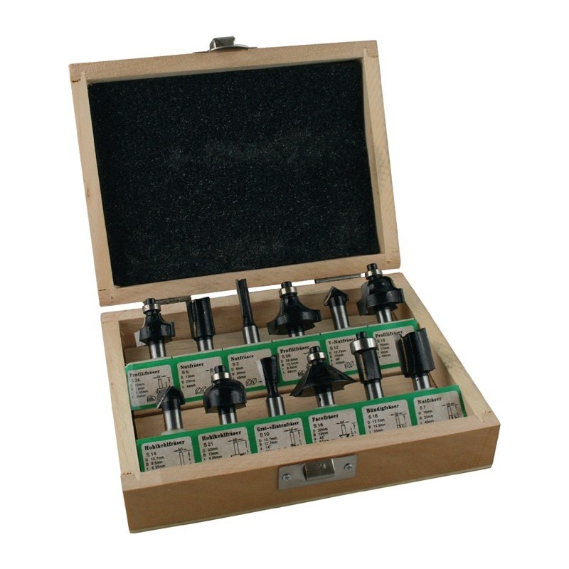 Coffret de 12 fraises 973CT12A05 carbure D. de la tige 8 mm. FISCH-TOOLS