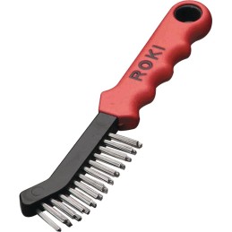 Brosse métallique ROKI longueur 225 mm 0,35 mm acier 2 rangées LESSMANN