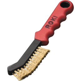 Brosse métallique ROKI longueur 225 mm 0,25 mm laiton 2 rangées LESSMANN