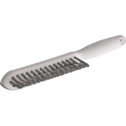 Brosse pour soudures d'angle longueur 290 mm 0,35 mm fil dacier VA ondulé 3 rangées LESSMANN