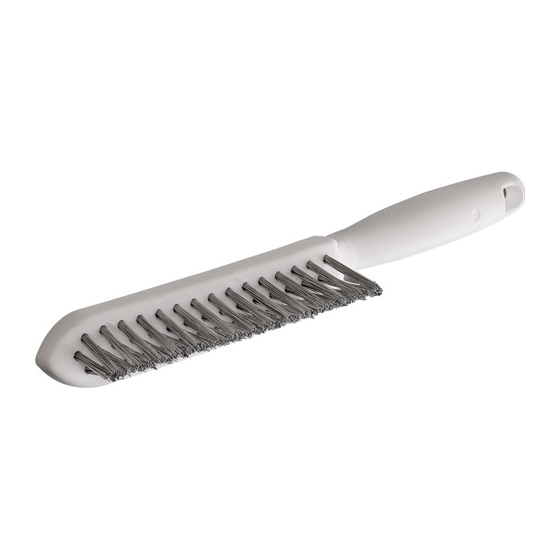 Brosse pour soudures d'angle longueur 290 mm 0,35 mm fil dacier VA ondulé 3 rangées LESSMANN Brosse pour soudures d'angle longueur 290 mm 0,35 mm fil dacier VA ondulé 3 rangées LESSMANN