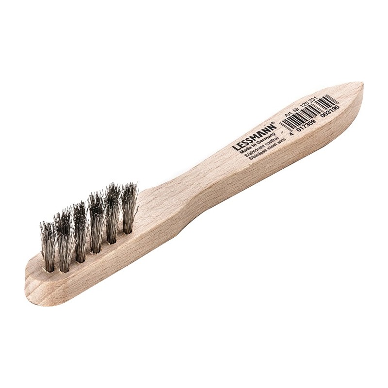 Brosse à bougies longueur 150 mm 0,15 mm fil dacier VA ondulé 3 rangées LESSMANN Brosse à bougies longueur 150 mm 0,15 mm fil dacier VA ondulé 3 rangées LESSMANN