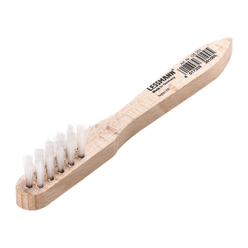 Brosse à bougies longueur 150 mm 0,3 mm nylon PA lisse 3 rangées LESSMANN Brosse à bougies longueur 150 mm 0,3 mm nylon PA lisse 3 rangées LESSMANN