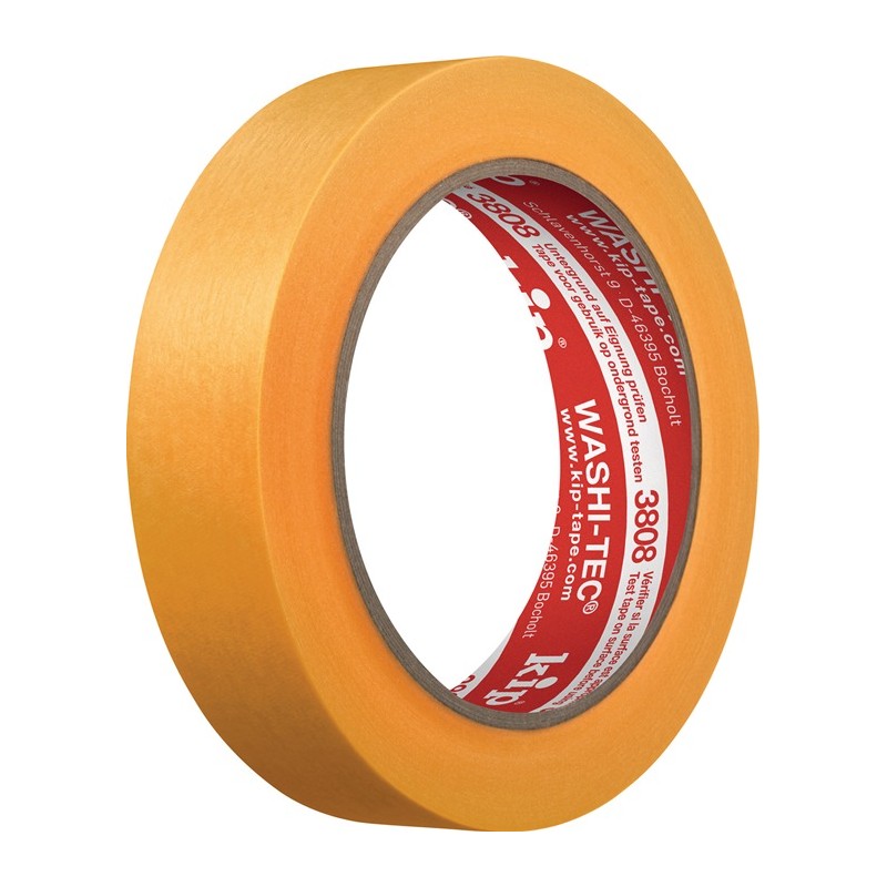 Ruban de recouvrement 3808 WASHI-TEC® Premium lisse jaune longueur 50 m rouleau KIP Ruban de recouvrement 3808 WASHI-TEC® Premium lisse jaune longueur 50 m rouleau KIP