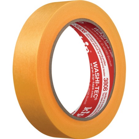 Ruban de recouvrement 3808 WASHI-TEC® Premium lisse jaune longueur 50 m rouleau KIP