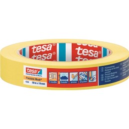 Crêpe de précision 4334 lisse jaune longueur 50 m rouleau TESA