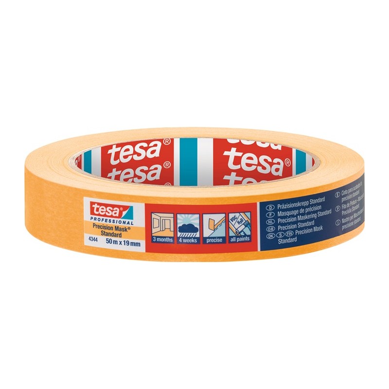 Crêpe de précision 4344 Standard lisse beige clair longueur 50 m rouleau TESA Crêpe de précision 4344 Standard lisse beige clair longueur 50 m rouleau TESA