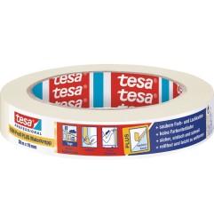 Bande de crêpon de peintre 4306 Profi PLUS légèrement crêpé beige clair longueur 50 m rouleau TESA