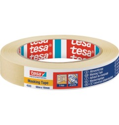 Ruban crêpé 4323 légèrement crêpé beige clair longueur 50 m rouleau TESA