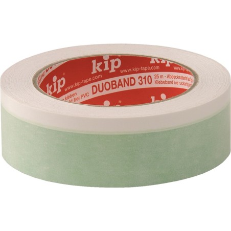 Ruban adhésif double face Duoband 310 longueur 25 m largeur 25 mm vert/blanc rouleau KIP