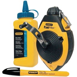 Set de cordeaux à tracer FatMax longueur de la corde 30 m boîtier plastique enroulement rapide 3:1 STANLEY