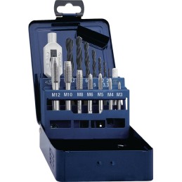 Jeu de tarauds DIN 352 M3-M12 15 pièces HSS coffret en métal PROMAT