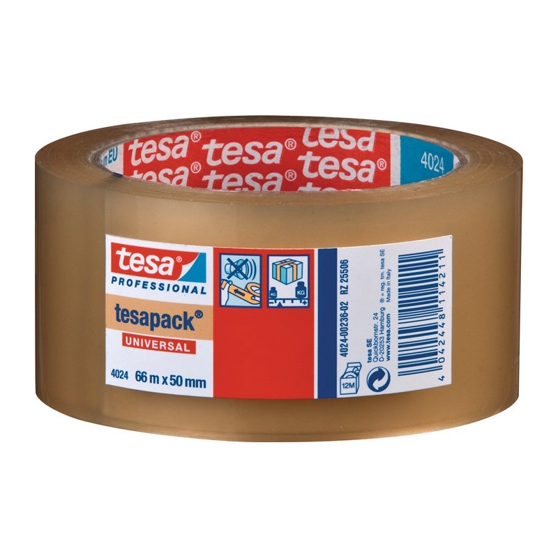 Ruban adhésif d'emballage en PP tesapack® 4024 longueur 66 m largeur 50 mm rouleau TESA Ruban adhésif d'emballage en PP tesapack® 4024 longueur 66 m largeur 50 mm rouleau TESA