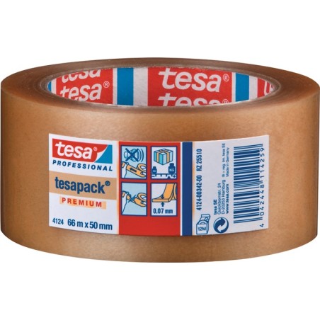Ruban adhésif d'emballage en PVC tesapack® 4124 longueur 66 m largeur 50 mm rouleau TESA