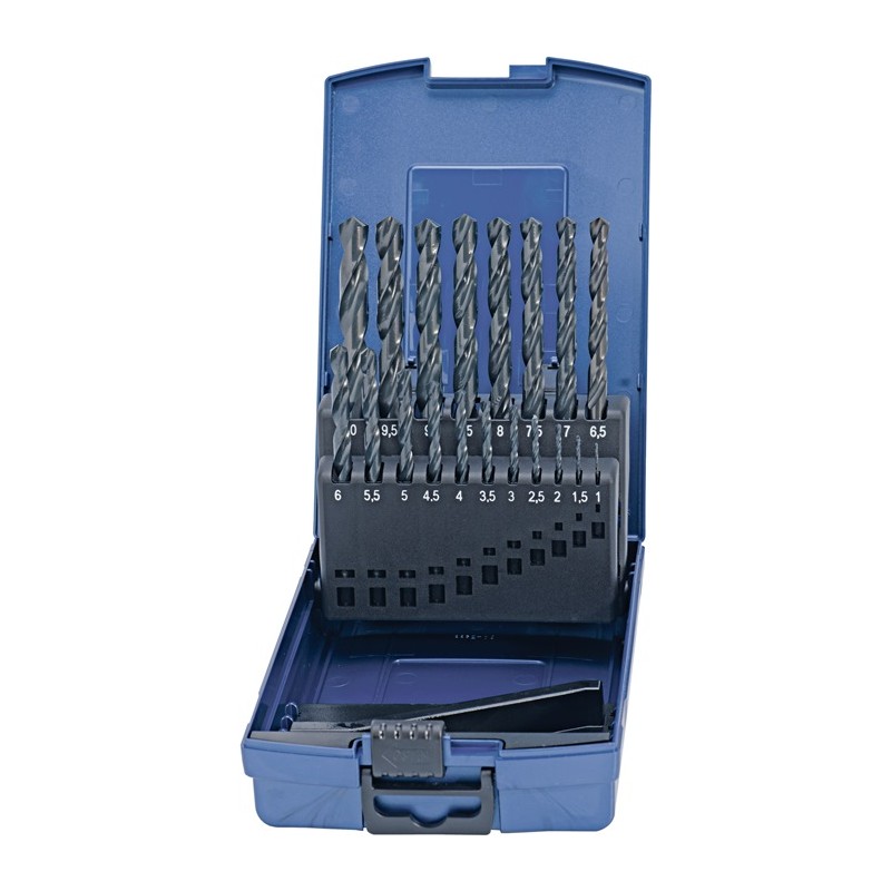 Jeu de forets hélicoïdaux DIN 338 coffret en plastique PROMAT Jeu de forets hélicoïdaux DIN 338 coffret en plastique PROMAT