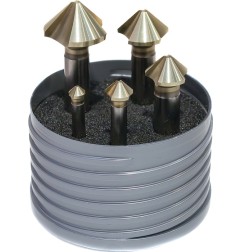 Jeu dembouts à chanfreiner DIN 335 C 90 degr. EUC 6,3-25 mm HSS spécial 5 pièces boîte en plastique BECK