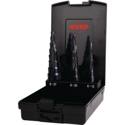 Jeu de forets étagés 3 pièces coffret en plastique RUKO