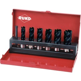 Set de carrotage 7 pièces D. 12-22 mm HSS-TiAlN profondeur de coupe 30 mm Weldon RUKO