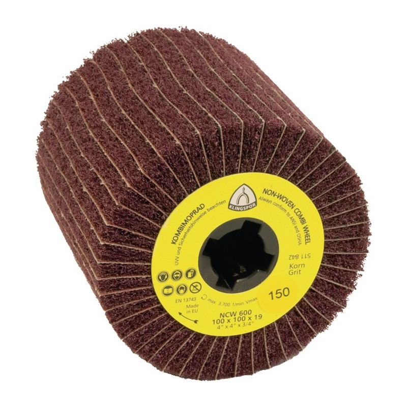 Rouleau de satinage NCW 600 S D.100xB100 mm 19 mm KLINGSPOR Rouleau de satinage NCW 600 S D.100xB100 mm 19 mm KLINGSPOR