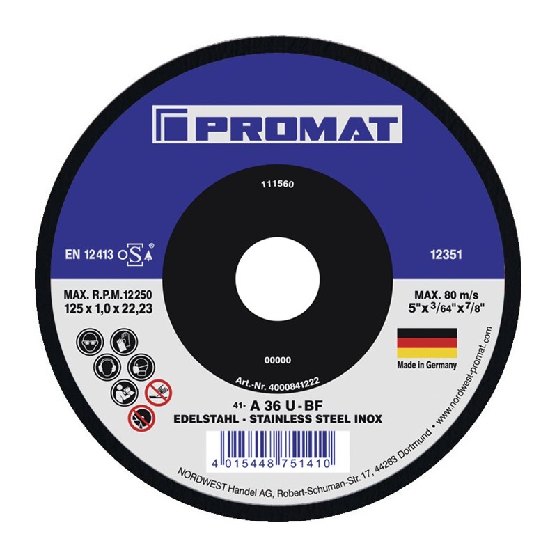 Disque à tronçonner grain céramique PROMAT Disque à tronçonner grain céramique PROMAT