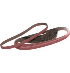 Bande abrasive L. 330 mm l. 10 mm pour bois/métal corindon PROMAT