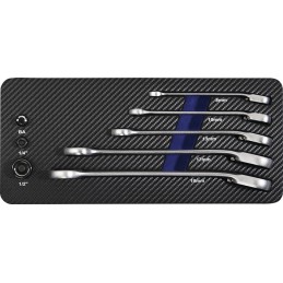 Jeu de clés mixtes à cliquet 8 pcs. ouverture de clés 8-19 mm commutable PROMAT