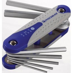 Jeu de tournevis 7 pcs. support pliable SW 2-8 mm acier S2 PROMAT