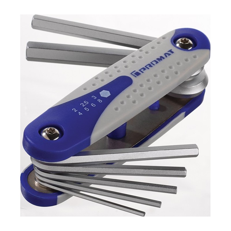 Jeu de tournevis 7 pcs. support pliable SW 2-8 mm acier S2 PROMAT Jeu de tournevis 7 pcs. support pliable SW 2-8 mm acier S2 PROMAT