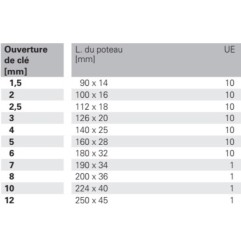 Clé mâle coudée à six pans PROMAT