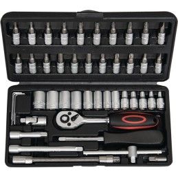 Jeu de clés à douille 45 pièces 1/4 po. ouverture de clé 4-14 mm nombre de dents 72 6 pans NOW
