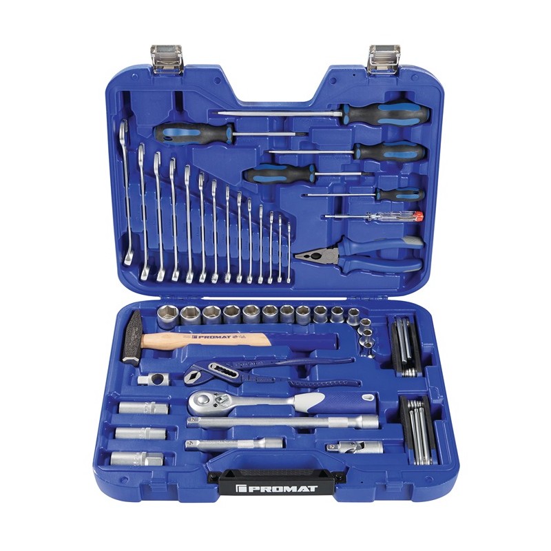 Mallette à outils 47 pièces dans coffret en plastique 4-24 mm PROMAT Mallette à outils 47 pièces dans coffret en plastique 4-24 mm PROMAT
