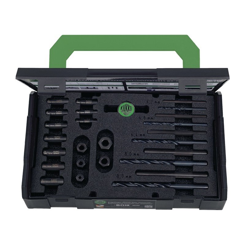 Jeu d'extracteurs de vis 49-U-B M 5-M 16 25 pièces foret HSS adapté inclus KUKKO