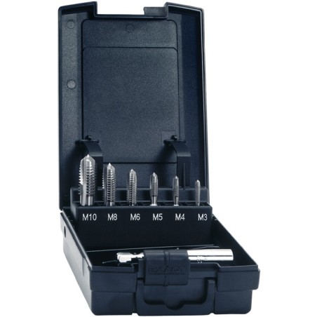 Jeu d'embouts de taraudage 7 pièces HSSG 1/4 po. 6 pans boîte en plastique EXACT