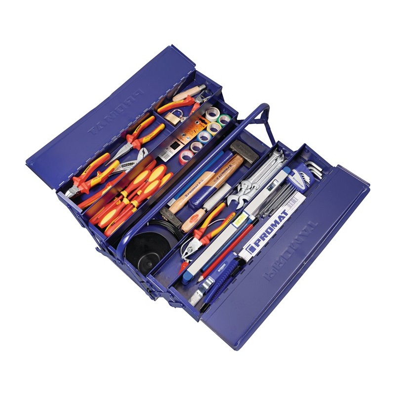 Assortiment d outils 66 pièces dans mallette en plastique pour électricien Assortiment d outils 66 pièces dans mallette en plastique pour électricien