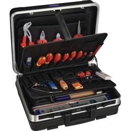 Assortiment d outils 46 pièces dans une malette en aluminium pour électricien