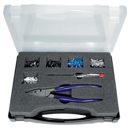 Assortiment d'embouts de câble 502 pièces 0,50-4,00 mm² pince, testeur de phase mallette de rangement PROMAT
