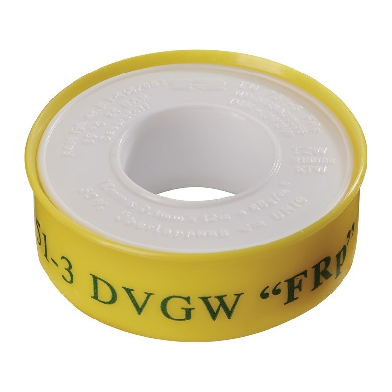 Ruban d’étanchéité en PTFE noyau blanc, douille jaune Rouleau ULITH Ruban d’étanchéité en PTFE noyau blanc, douille jaune Rouleau ULITH