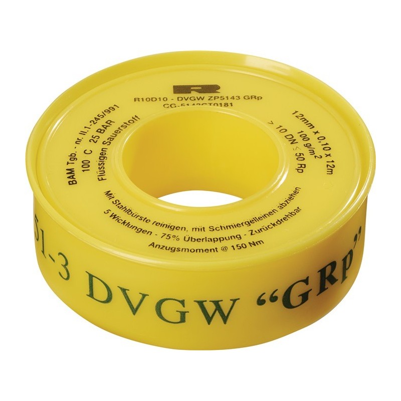 Ruban d’étanchéité en PTFE noyau jaune, douille jaune Rouleau ULITH Ruban d’étanchéité en PTFE noyau jaune, douille jaune Rouleau ULITH