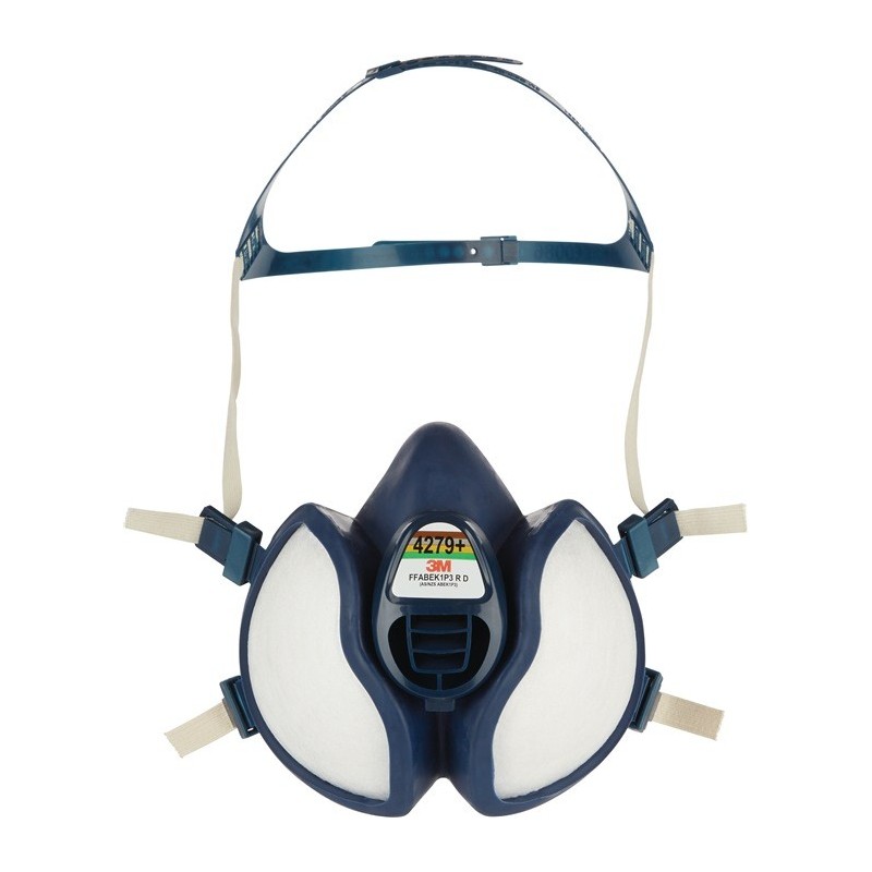 Masque de protection respiratoire avec valve expiratoire avec sangles de tête 4 points d’accroche 3M Masque de protection respiratoire avec valve expiratoire avec sangles de tête 4 points d’accroche 3M