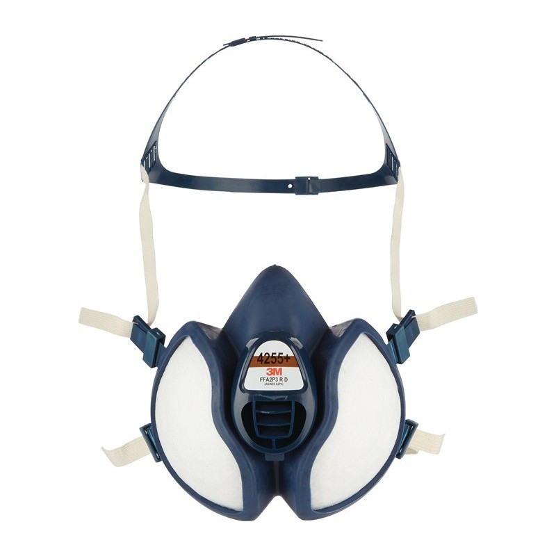 Masque p. peinture au pistolet avec sangles de tête 4 points d’accroche 3M Masque p. peinture au pistolet avec sangles de tête 4 points d’accroche 3M