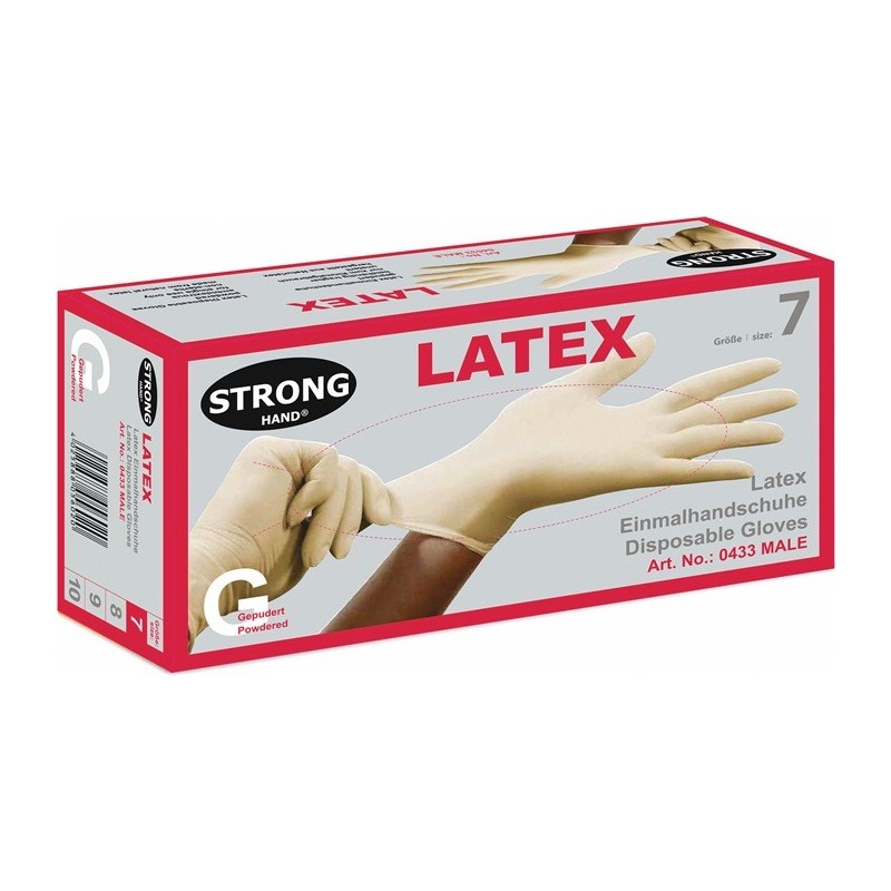 Gants jetables Male T. L (9) beige clair Latex EN 455 cat. I 1 boîte Gants jetables Male T. L (9) beige clair Latex EN 455 cat. I 1 boîte